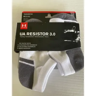 Photo of 5 PAIR KIDS UNDER ARMOUR UA RESISTOR ATHLETIC CREWNO SHOW SOCKS SIZE YOUTH LG 