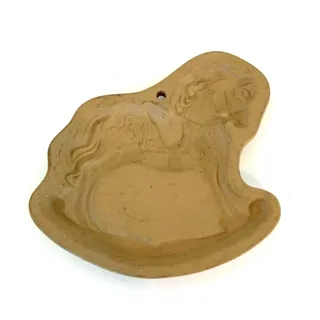 Photo of Vintage Cookie Mold Rocking Horse, Baking Stone, Brown Bag Cookie Art 1986