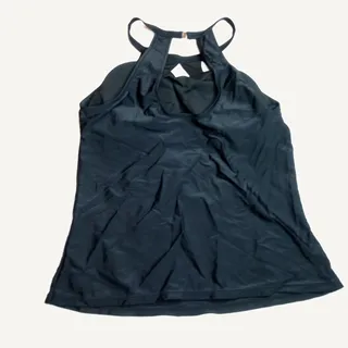 Photo of Black Halter Bikini Top with Padded Cups - Size L - Polyester/Spandex Blend