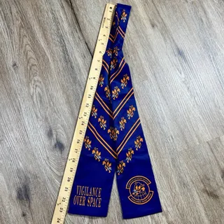 Photo of VTG 1990s RAMA World 1st Command & Control Squadron Flight Scarf USAF Space 46”