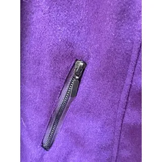 Photo of Yoki New York Women’s Purple Moto Jacket Size M Faux Wool Biker Style Zip Pocket