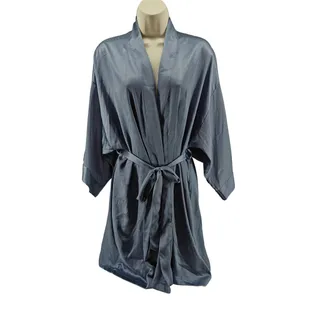 Photo of Victoria's Secret Gun Metal Grey Satin Belted Robe M/L