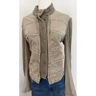 Photo of Free People Olive Utility Inspired Stretch Cotton Jacquard Jacket Medium