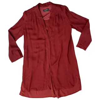 Photo of Isabel Marant Maroon Red Burgundy Long Sleeve V-Neck Split Hem Tunic Dress sz M