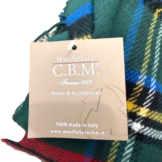 Photo of Manifattura C.B.M. Tartan Throw Blacket NWT 28x51in Red Fringe Made In Italy