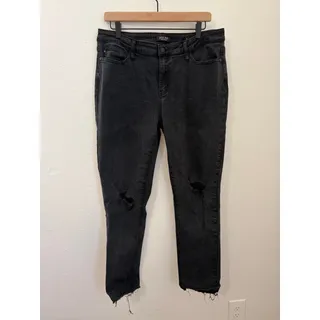 Photo of Judy Blue Size 31 Black Jeans Slim Fit Distressed Denim Grunge Casual Pants