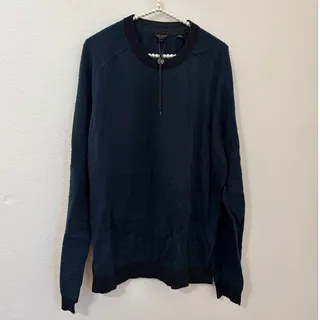 Photo of NEW Ted Baker Women's Size 6 Sweater Dark Blue Green Cotton Crewneck Pullover