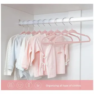 Photo of ManGotree 11" Baby Velvet Hangers 36 Pack Pink Non-Slip 360 Swivel Space-Saving
