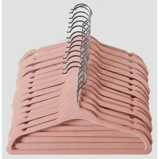 Photo of ManGotree 11" Baby Velvet Hangers 36 Pack Pink Non-Slip 360 Swivel Space-Saving
