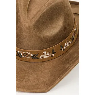 Photo of Western Embroidered Flower Cowboy Hat Brown
