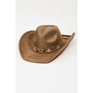 Photo of Western Embroidered Flower Cowboy Hat Brown