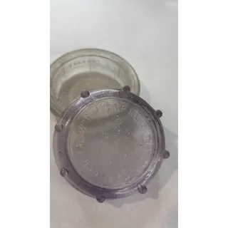 Photo of 2 Vintage Simplex Glass Mason Jar Lids Pat 1905 Amethyst Purple Clear As Is