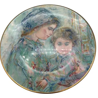 Photo of Vintage 1973 Royal Doulton Edna Hibel "Colette and Child"