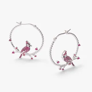 Photo of Cardinal Reversible Hoop Earrings: Silver