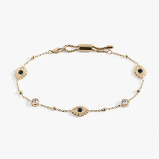 Photo of Evil Eye Crystal Anklet: Stainless Steel Silver