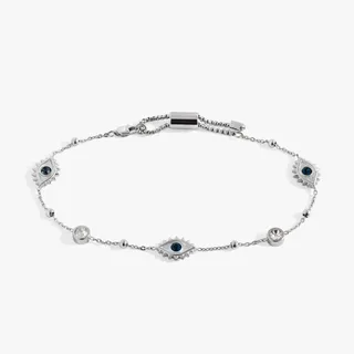 Photo of Evil Eye Crystal Anklet: Stainless Steel Silver