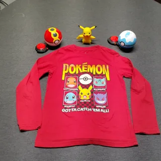 Photo of Pokemon Bundle Shirt Boys L Pikachu Figure Dive Ball Disc Set