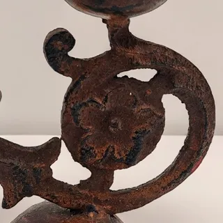 Photo of Vintage Cast Iron Wall Candle Holder Floral Scrollwork Rustic Gothic Distressed