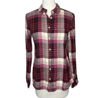 Photo of GH Bass Womens Size S Button Up Shirt Flannel Plaid Top Fall Gorp Cabincore