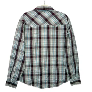 Photo of Wrangler Size L Vintage Pearl Snap Shirt Western Thick Stitch Plaid Lightweight