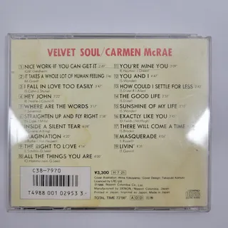 Photo of Carmen McRae – Velvet Soul (Denon CD) Japan 1986 (acceptable)