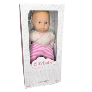 Photo of American Girl Bitty Baby Doll Blonde Pink Body Suit Footed Pant Diaper New