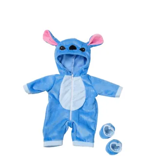 Photo of Lilo & Stitch Doll Costume + Slippers Blue Fits American Girl Bitty Baby OG New