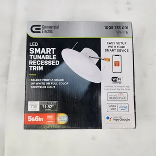 Photo of Commercial Electric 5" 6" Smart LED Recessed Light Trim Hubspace Color Tunable