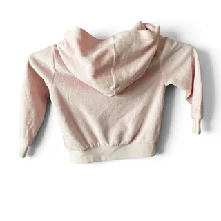 Photo of Juicy Couture Kids Pink JUICY Pullover Hoodie Size 2T Y2K Rhinestone Logo Top