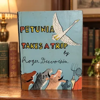 Photo of 1953 1st Edition Petunia Takes a Trip Roger Duvoisin Knopf Vintage Kids Book