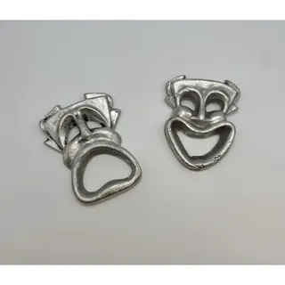 Photo of WOW!! Vintage Metal Comedy Tragedy Theatre Wall Masks New Orleans Mardi Gras 8”