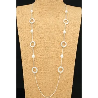 Photo of Rhodium and Faux Pearl Necklace