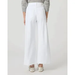 Photo of PAIGE Anessa Petite High Rise Wide Leg Raw Hem Jean Crisp White 30P NWT Minimal