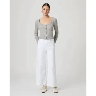 Photo of PAIGE Anessa Petite High Rise Wide Leg Raw Hem Jean Crisp White 30P NWT Minimal