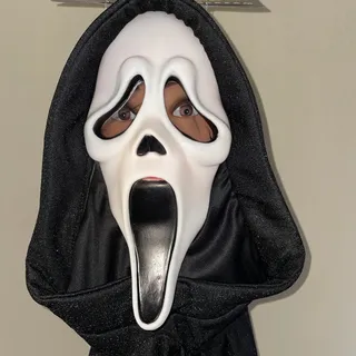 Photo of SCREAM MOVIE PATRIOTIC FLAG GHOST FACE MASK WITH HOOD COSTUME 2021 NWT