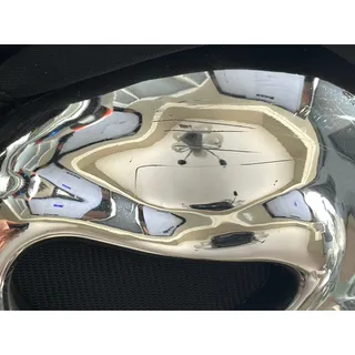 Photo of GHOST FACE SILVER CHROME MASK WITH SHROUD HALLOWEEN COSTUME **DEFECTS SCRATCHES**
