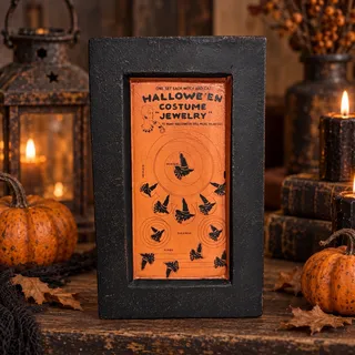 Photo of Vintage Hearthside Halloween Costume Jewelry Holder Witch Cat Primitive Decor
