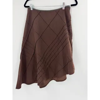 Photo of Hazel Y2K Brown Asymmetrical skirt sz Small Geometric Artwear Boho Fairy Grunge