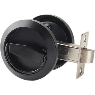 Photo of Dixiao Black Round Recessed Door Knob, Flat Door Knobs | Stainless Steel-Black