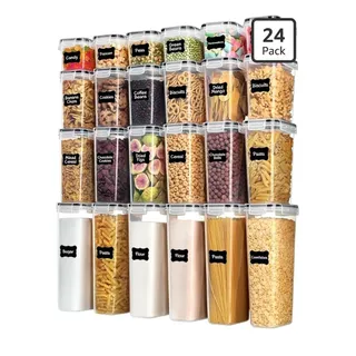 Photo of Airtight Food Storage Containers with Lids, 24 pcs Plastic Kitchen and Pantry.