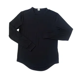 Photo of Gray & Black Long Sleeve Crewneck T-Shirts Womens Size S