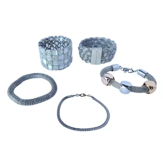 Photo of Lot of 5 Silver Bracelets - Monet - Kendall & James - Chicos ++