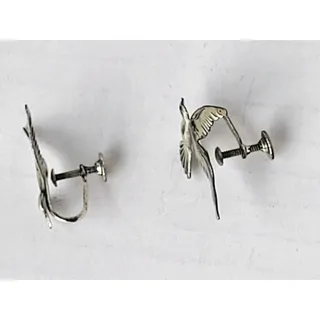 Photo of Sterling Silver Seagull Bird Earrings Screw On Vintage Signed BEAU