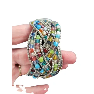 Photo of Vintage Boho Tribal Multi-Strand Bead Cuff Bracelet