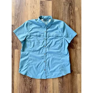 Photo of L.L. Bean Quick Dry Shirt XL Womens Button Outdoor Women Pockets Hiking Teal,EUC