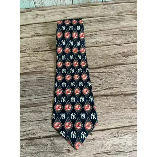 Photo of New York Yankees Silk Necktie Baseball Pattern MLB Fan Neck Tie