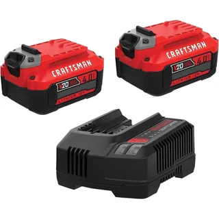 Photo of CRAFTSMAN V20 20V MAX 4.0Ah Battery 2-Pack + Charger CMCB204-2CK
