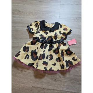 Photo of Harajuku Mini Target Baby Girls 12M Leopard Print Peter Pan Dress Bow Tulle NWT
