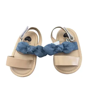 Photo of Myggpp Baby Girl 0-6 Months Chambray Bowknot Open-Toe Non-Slip Sandals