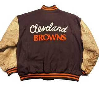 Photo of Vintage Cleveland Browns Mirage Coat XL Reversible Varsity Jacket 1980s 1990s